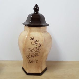 Large Floral Design Ginger Jar